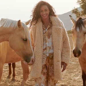 Free People honeypie teddy jacket size XSmall light green